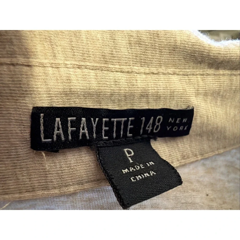 Lafayette 148 Beige Lightweight Camp-Style Shirt Button Down Size P Dry Cleaned - Picture 6 of 6